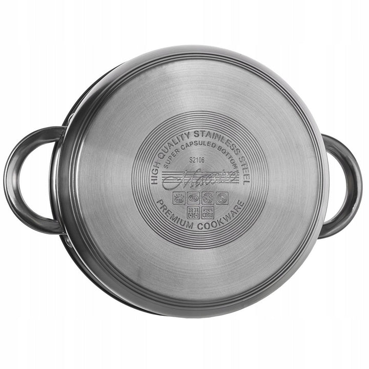Maestro 9-dijelni set posuđa za kuhanje, 1,5 l, 2 l, 3 l, 5 l, nehrđajući čelik, siguran za perilicu posuđa, pogodan za sve vrste kuhala, stalak za vruće posuđe, MR-2021