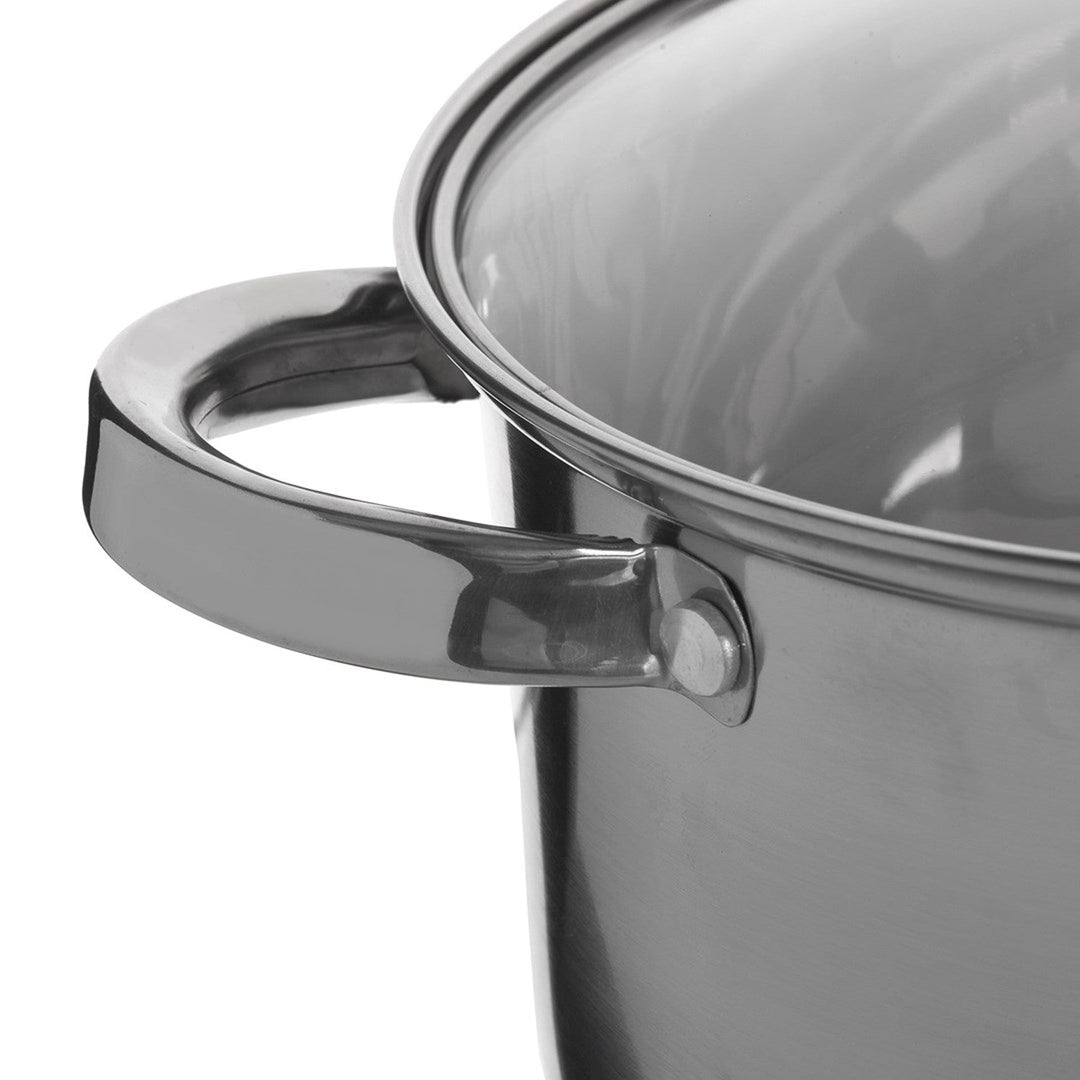 Maestro 9-dijelni set posuđa za kuhanje, 1,5 l, 2 l, 3 l, 5 l, nehrđajući čelik, siguran za perilicu posuđa, pogodan za sve vrste kuhala, stalak za vruće posuđe, MR-2021