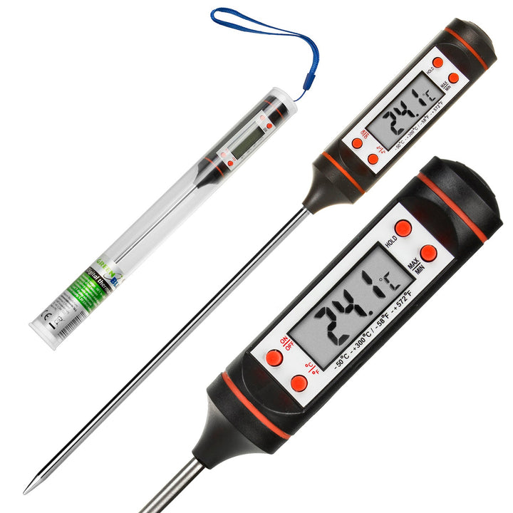 Termometar/sonda za hranu, GreenBlue, duljina sonde 15 cm, temperaturni raspon -50 °C do +300 °C, točnost 0,1 °C, GB178, 3 komada
