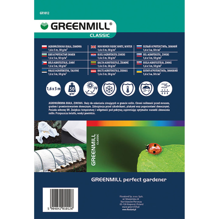 Greenmill agrotextil, zimska, 50 g, 1,6 x 5 m, bijela, GR1012