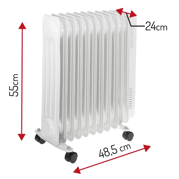Adler uljem napunjeni radijator, 11 rebraca, 2500 W snage, 3 razine grijanja, bijela, AD 7817