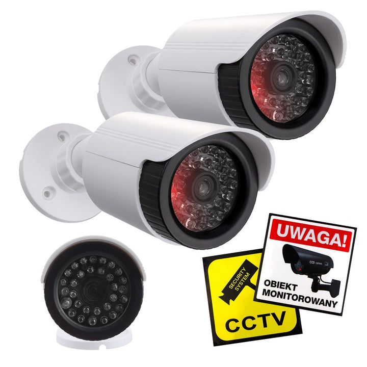 Set dviju dummy cijevnih kamera, IR LED dioda, bijele boje, 2xAA napajanje (nije uključeno), ABS, IR1800 WT
