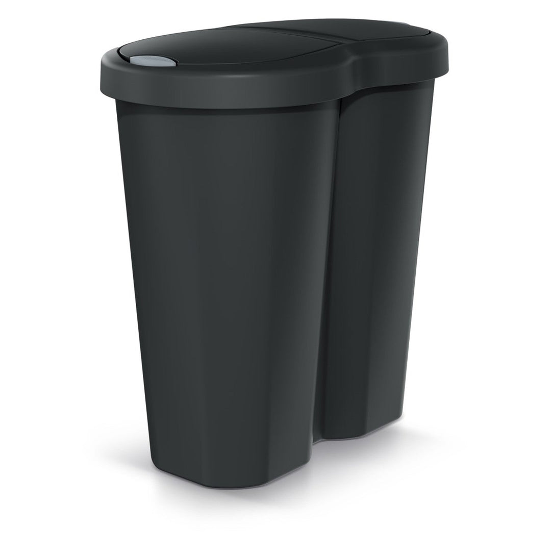 Kanta za smeće Compacta R Duo, crna, zapremina 40 l, jedan odjeljak, dva poklopca, NDRF40-S411
