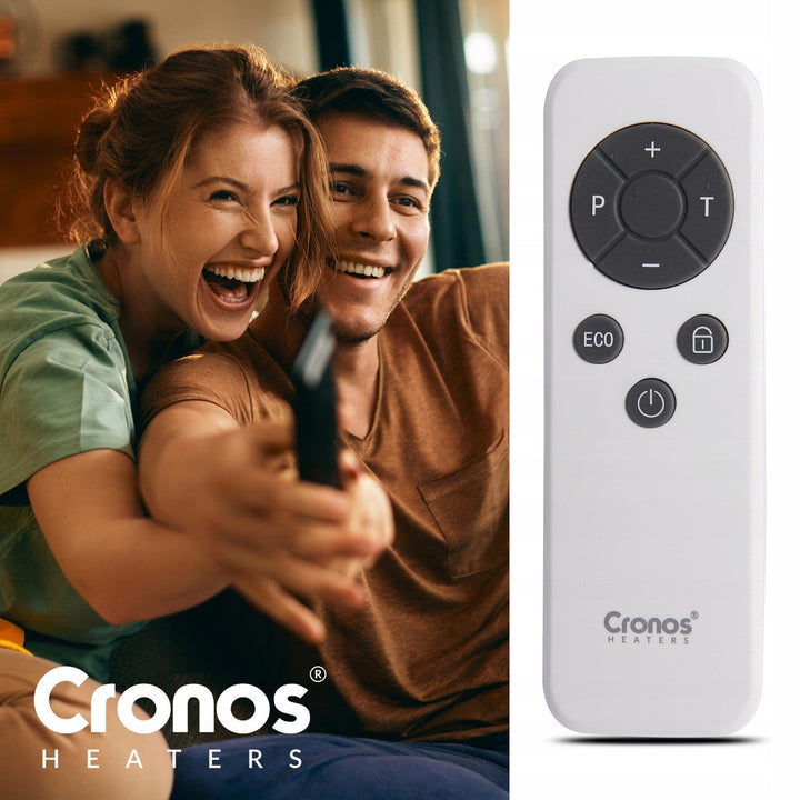 Infracrveni grijač Cronos, 770 W, upravljanje putem pametnog telefona, ugrađeni termostat, 98 % učinkovitosti pretvorbe, zaštita IP44, Synthelith PRO CRP-770TWP