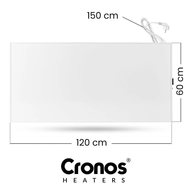 Infracrveni grijač Cronos, 770 W, upravljanje putem pametnog telefona, ugrađeni termostat, 98 % učinkovitosti pretvorbe, zaštita IP44, Synthelith PRO CRP-770TWP