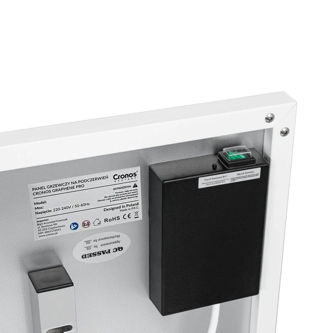 Cronos infracrveni grijač, 700 W, daljinski upravljač, mat površina, ultratank, ekonomično grijanje, Graphene PRO CGP-700TWP
