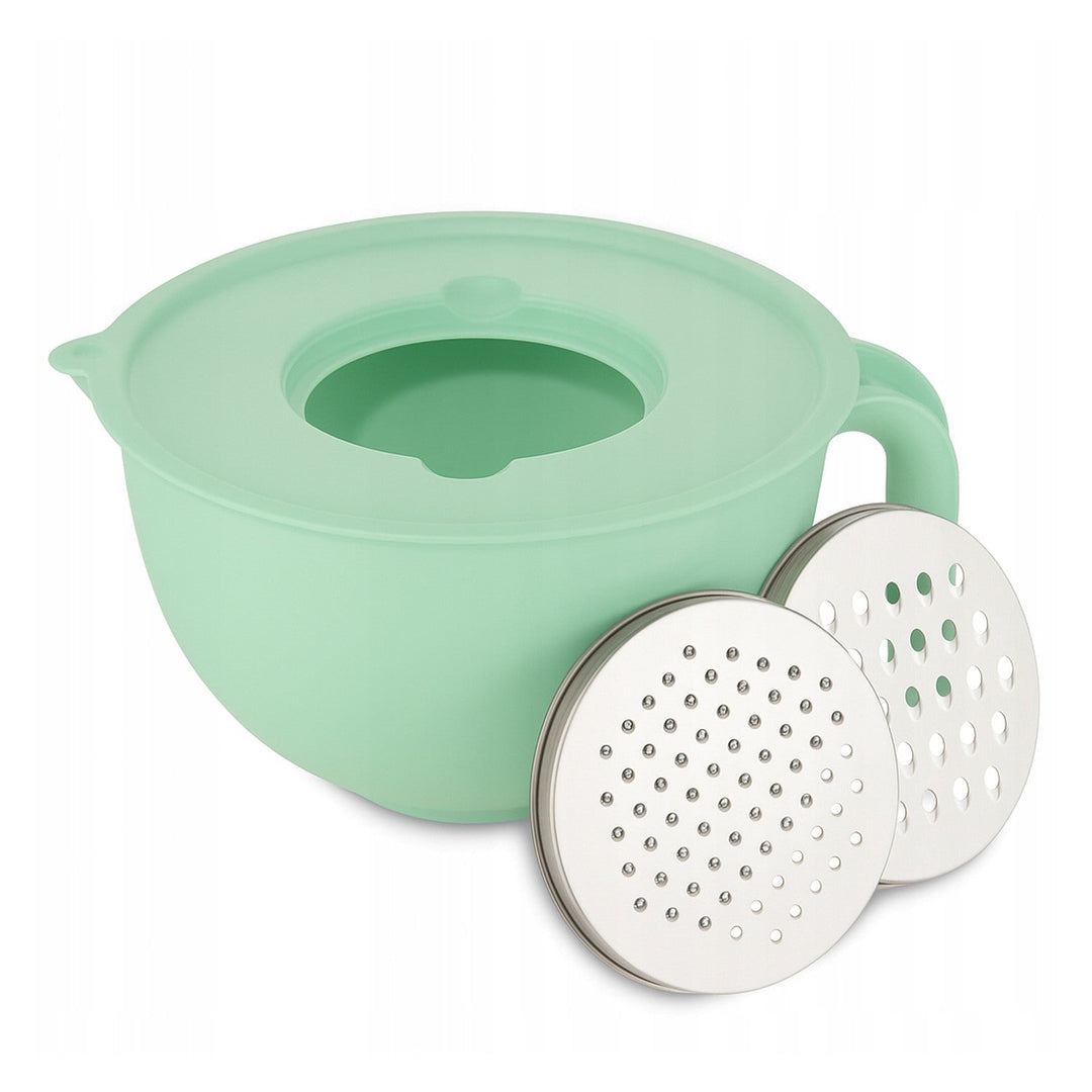 Praktična kuhinjska zdjela, plastika, 2 čelična ribeza, menta, 5612066512