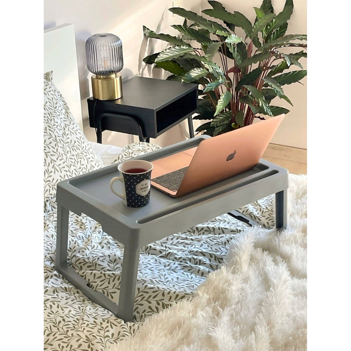Praktičan sklopivi stol, prenosiv, za vrtnu gredicu, pladanj za doručak, cappuccino boja, 56120722