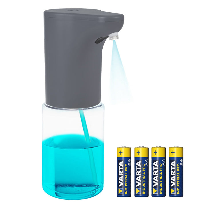 Promedix automatski dozator, spremnik za tekuća sapuna i dezinficijense, 300 ml, sivi, PR-540 GR + 4 AA Varta industrijske baterije