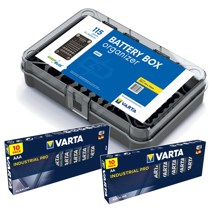 GreenBlue Varta Box GB189 organizator baterija + 10x AA baterija i 10x AAA baterija Varta Industrial