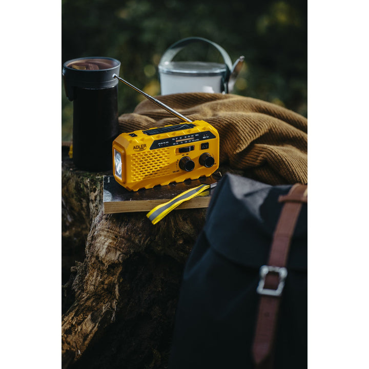 Adler solarni radio, baterija 1200 mAh, baterijska svjetiljka, ručna kurbla, AD 1197