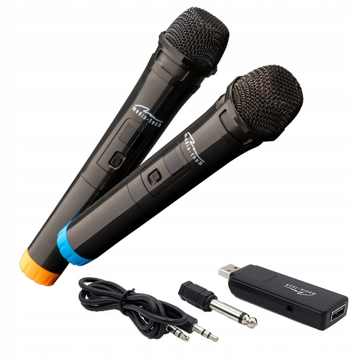 Dva bežična mikrofona s USB prijemnikom za karaoke zvučnik, Mediatech MT395