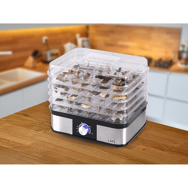 Sušilica Lafe, za gljive, voće, povrće, 250 W, 5 rešetki, kontrola temperature, NutriDry