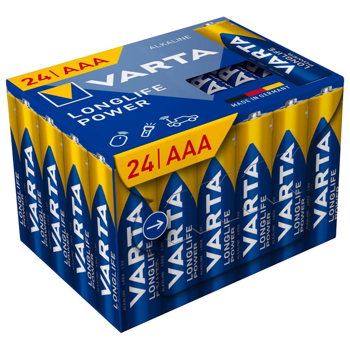 VARTA Longlife Power, 24 alkalne AAA baterije, LR03, 1,5 V