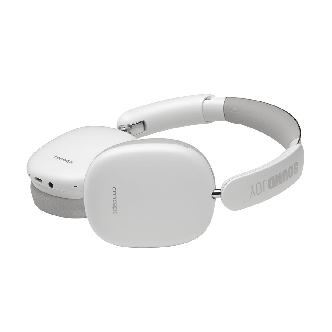 Concept SoundJoy bežične slušalice za nošenje na ušima, do 70 sati reprodukcije, Bluetooth 5.4, brzo punjenje, aktivno poništavanje buke do 33 dB, bijele, HS4061