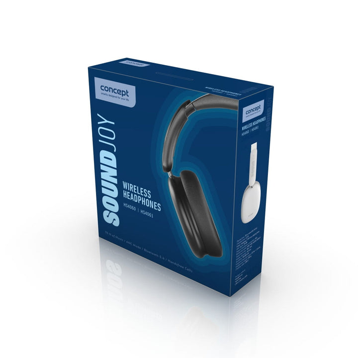 Concept SoundJoy bežične slušalice za nošenje na ušima, do 70 sati reprodukcije, Bluetooth 5.4, brzo punjenje, aktivno poništavanje buke do 33 dB, bijele, HS4061