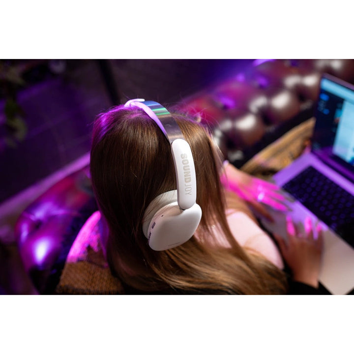 Concept SoundJoy bežične slušalice za nošenje na ušima, do 70 sati reprodukcije, Bluetooth 5.4, brzo punjenje, aktivno poništavanje buke do 33 dB, bijele, HS4061