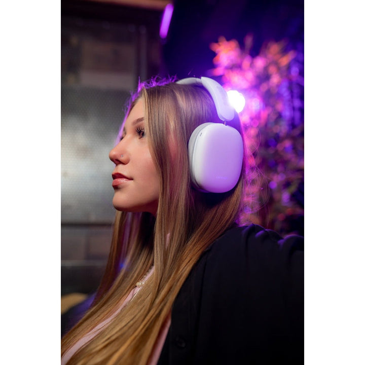 Concept SoundJoy bežične slušalice za nošenje na ušima, do 70 sati reprodukcije, Bluetooth 5.4, brzo punjenje, aktivno poništavanje buke do 33 dB, bijele, HS4061