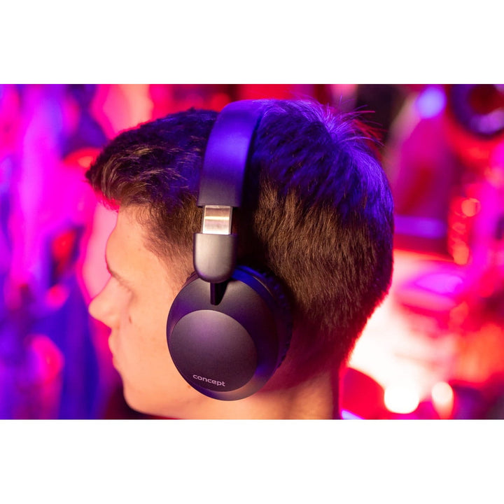 Concept SoundJoy bežične slušalice preko ušiju, do 45 sati reprodukcije, Bluetooth 6.0, brzo punjenje, aktivno poništavanje buke do 18 dB, crne, HS4080