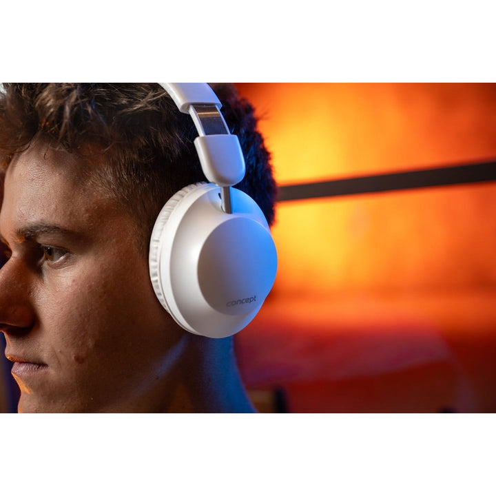 Concept SoundJoy bežične slušalice preko ušiju, do 45 sati reprodukcije, Bluetooth 6.0, brzo punjenje, aktivno poništavanje buke do 18 dB, bijele, HS4081