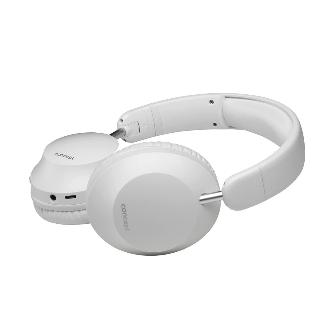 Concept SoundJoy bežične slušalice preko ušiju, do 45 sati reprodukcije, Bluetooth 6.0, brzo punjenje, aktivno poništavanje buke do 18 dB, bijele, HS4081