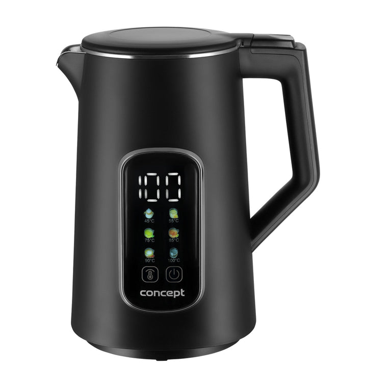 Konceptni električni čajnik, 1,7 l, kontrola temperature, LED zaslon, površina hladnog dodira, indikator razine vode, RK3385