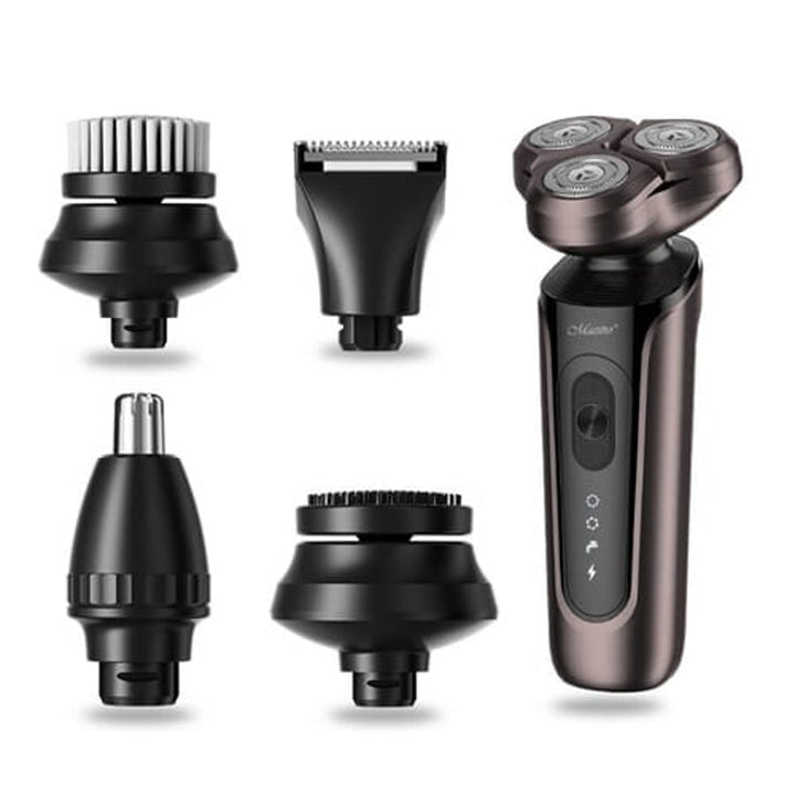 Maestro 5-u-1 set za brijanje, aparat za brijanje, trimer za nos, četka za čišćenje lica, masažni nastavak, trimer za dlake, vodootporno kućište, vrijeme rada do 60 minuta, MR-674