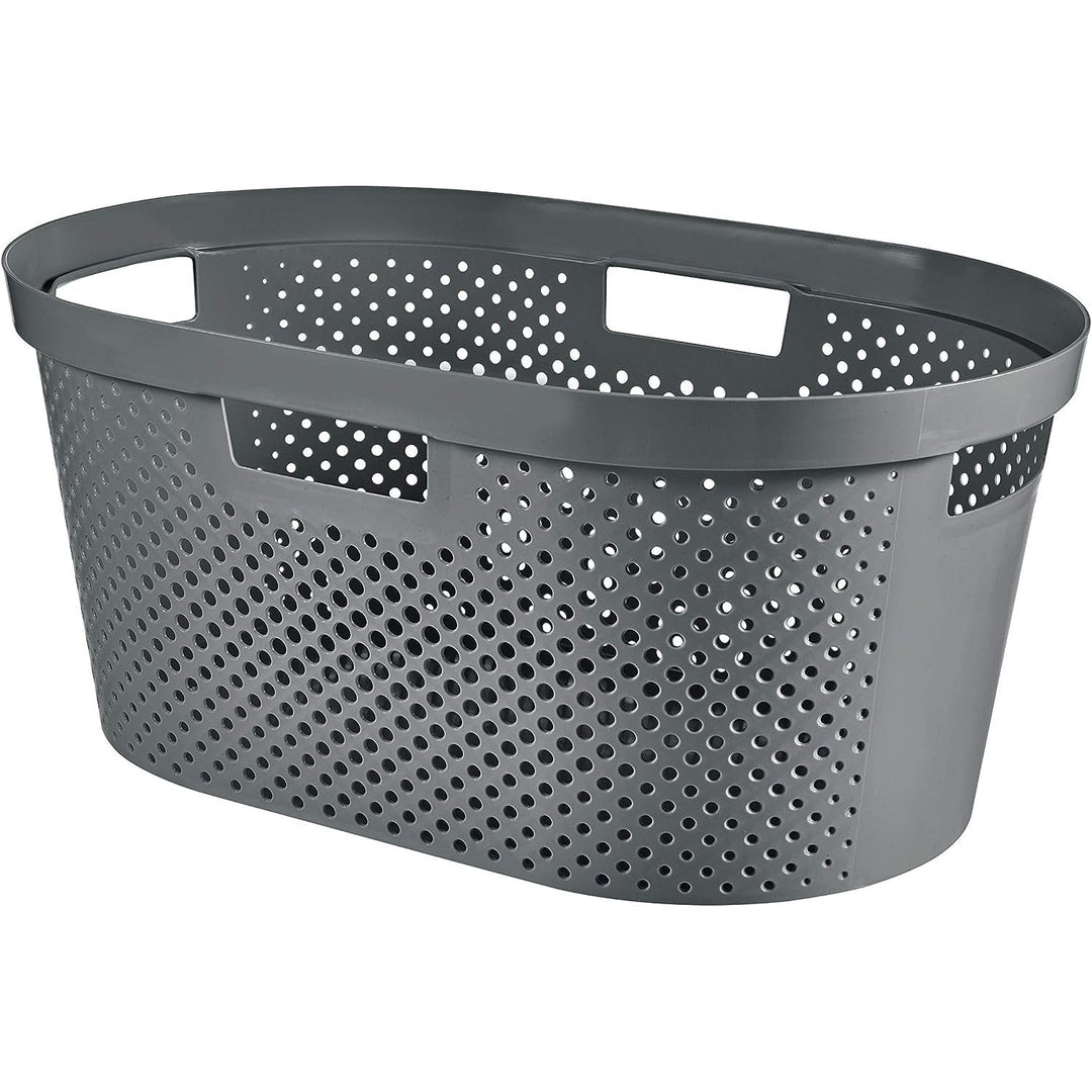 Curver Infinity košara za rublje od recikliranih materijala, kapacitet 40 l, tamnosiva, 100 % reciklirana, 245675