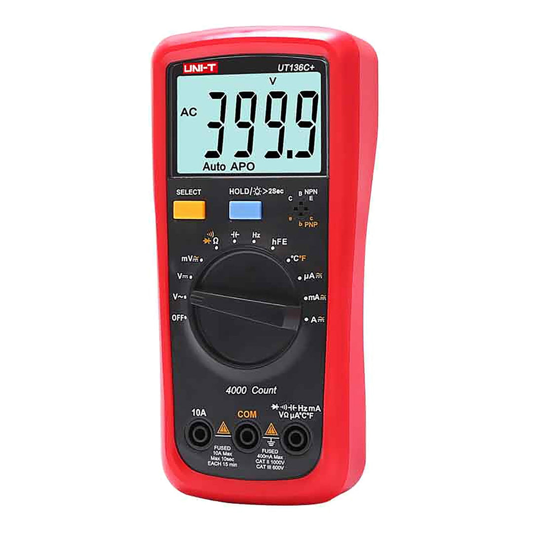 Uni-T univerzalni digitalni multimetar, mjerenje napona i struje, uključene mjerne kliješta, sonda za temperaturu, UT136C+