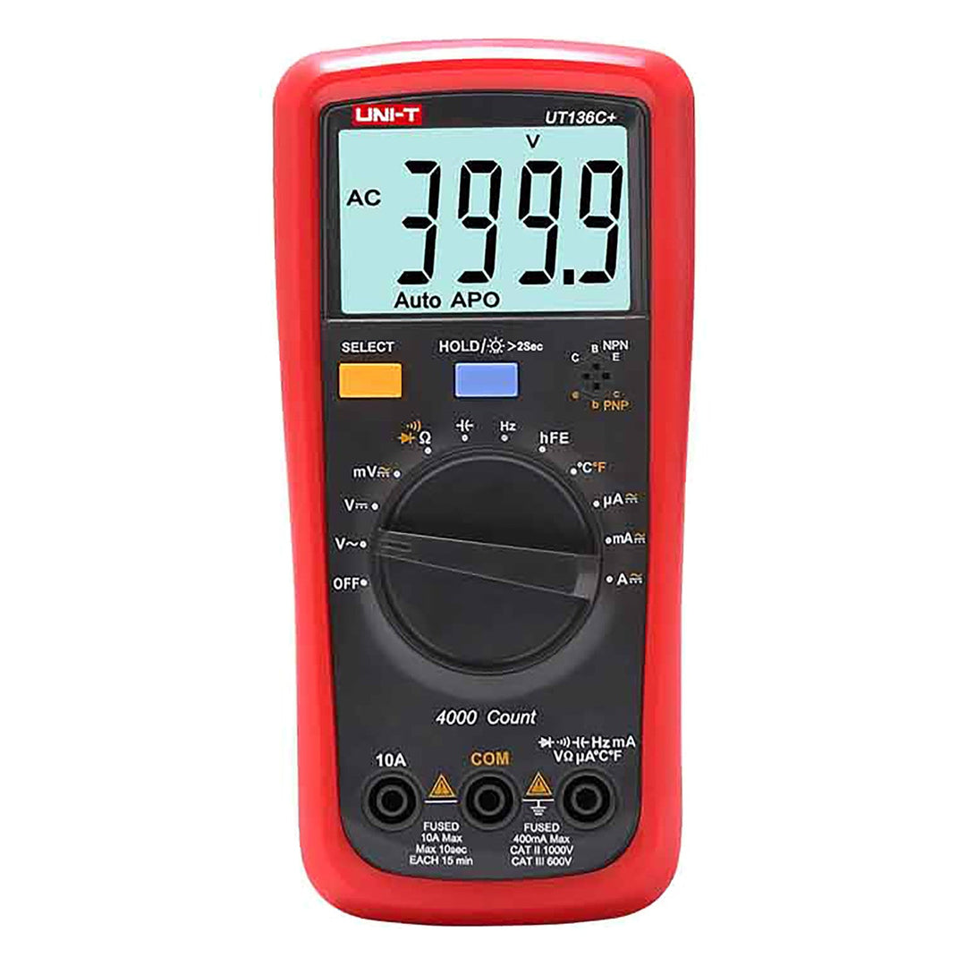 Uni-T univerzalni digitalni multimetar, mjerenje napona i struje, uključene mjerne kliješta, sonda za temperaturu, UT136C+