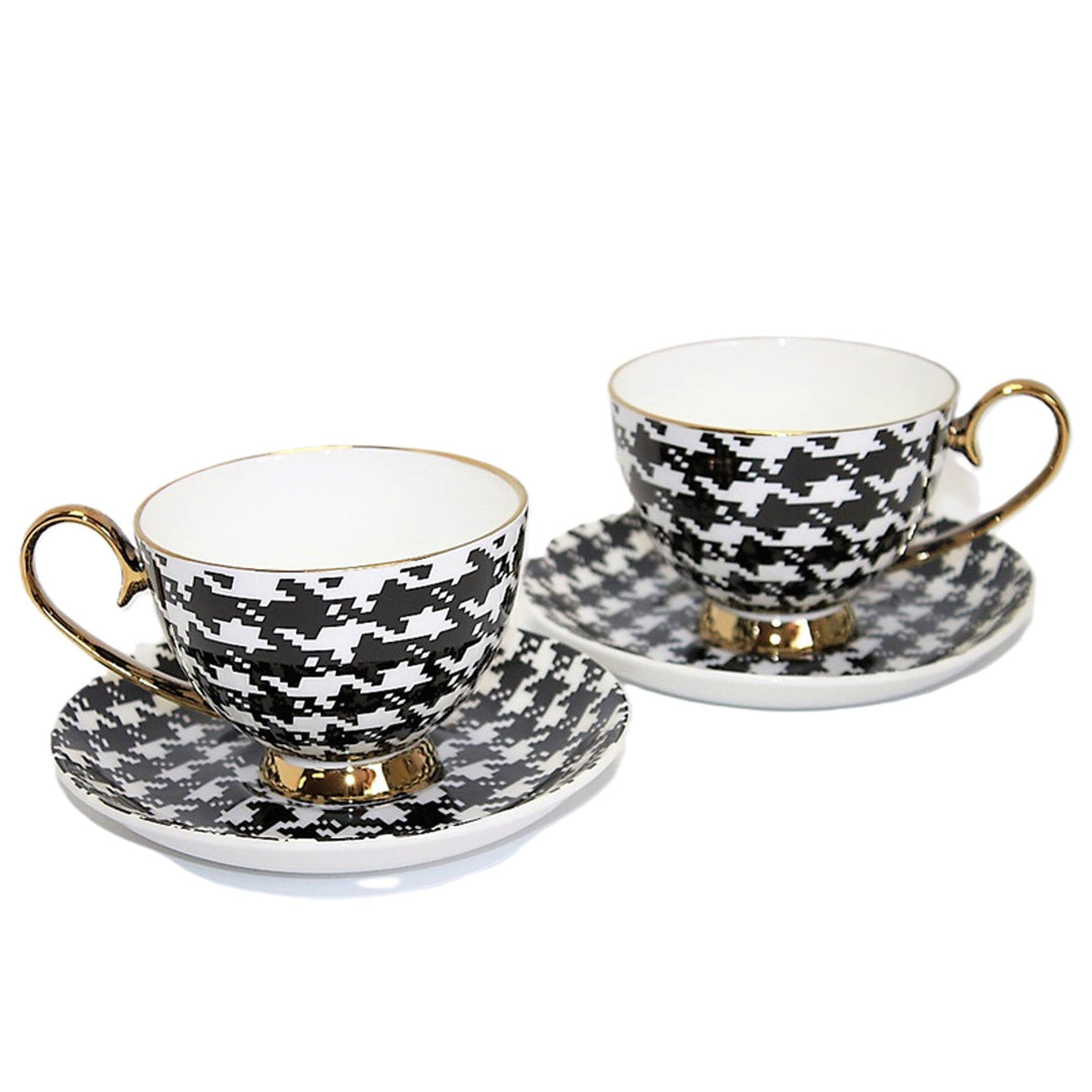 Kupice za espresso 2+2 Pepitka zlatni akcenti porculan, Kraljica Isabel