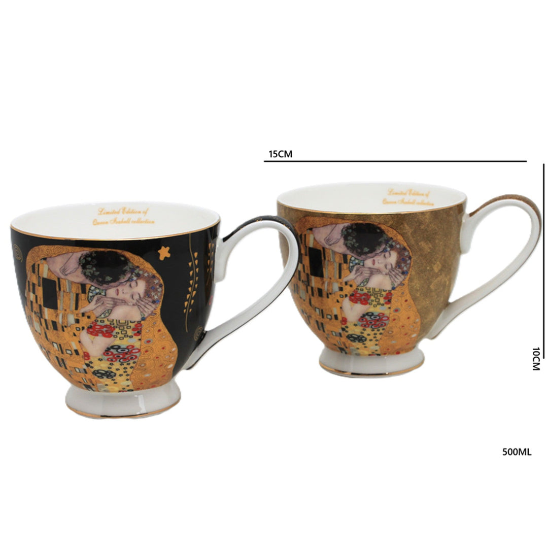 Jumbo šalice za poljupce Gustav Klimt, 2 komada, Kraljica Izabela