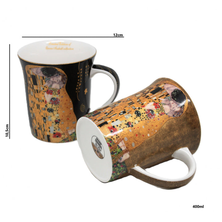 Gustav Klimt Ljubljenje crne i smeđe šalice, 400 ml, Kraljica Izabela