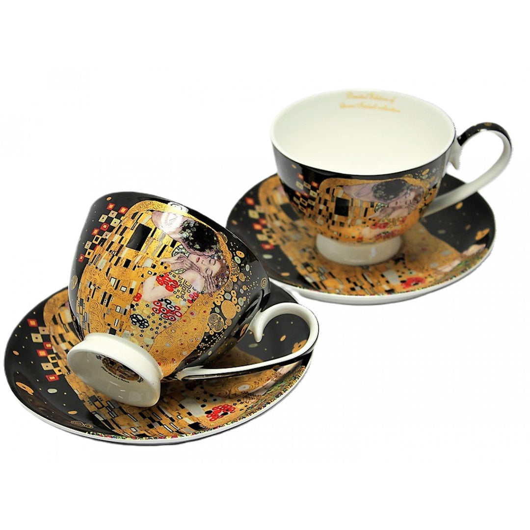 Set od 2 porculanske šalice Queen Isabell, motiv Poljupca od Klimta, 250 ml, W8KL356-22383