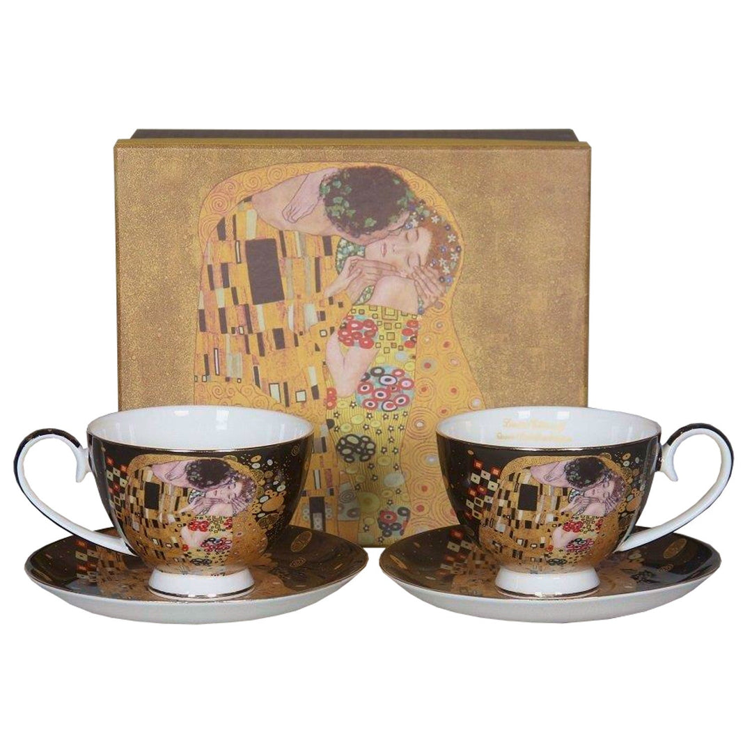 Set od 2 porculanske šalice Queen Isabell, motiv Poljupca od Klimta, 250 ml, W8KL356-22383