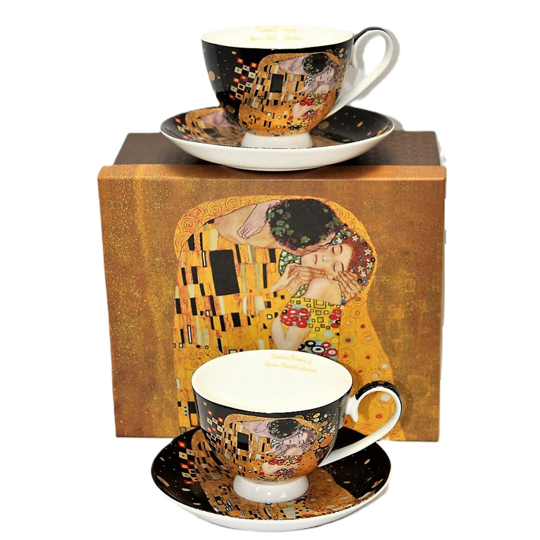 Set od 2 porculanske šalice Queen Isabell, motiv Poljupca od Klimta, 250 ml, W8KL356-22383