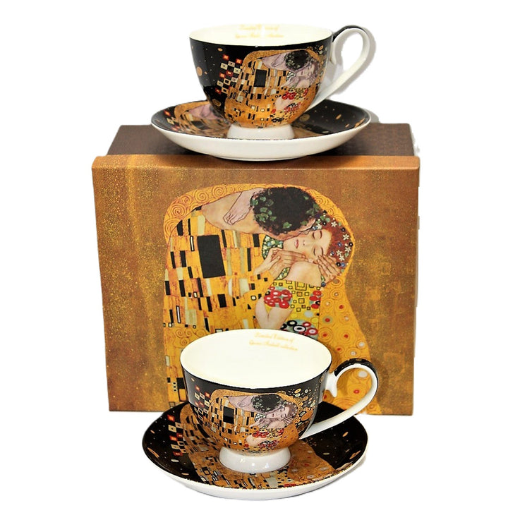Set od 2 porculanske šalice Queen Isabell, motiv Poljupca od Klimta, 250 ml, W8KL356-22383