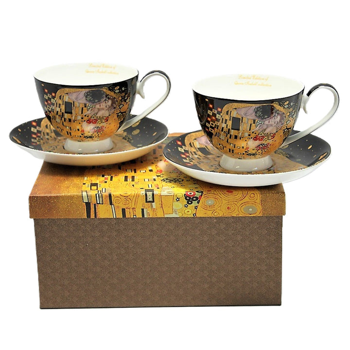 Set od 2 porculanske šalice Queen Isabell, motiv Poljupca od Klimta, 250 ml, W8KL356-22383