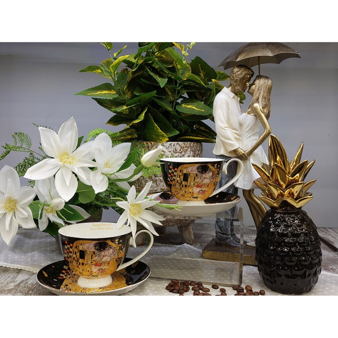 Set od 2 porculanske šalice Queen Isabell, motiv Poljupca od Klimta, 250 ml, W8KL356-22383