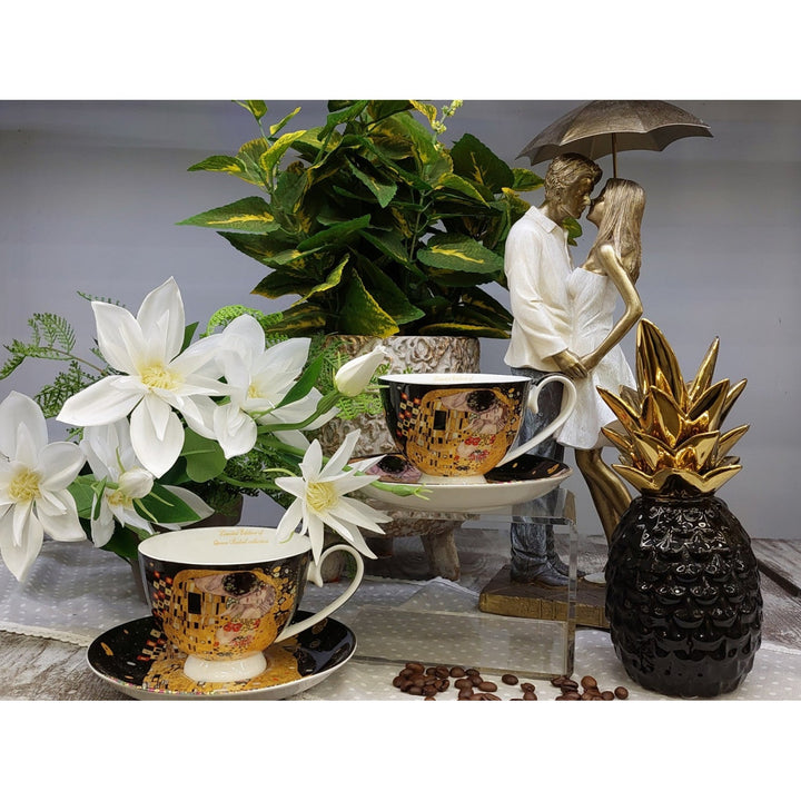 Set od 2 porculanske šalice Queen Isabell, motiv Poljupca od Klimta, 250 ml, W8KL356-22383