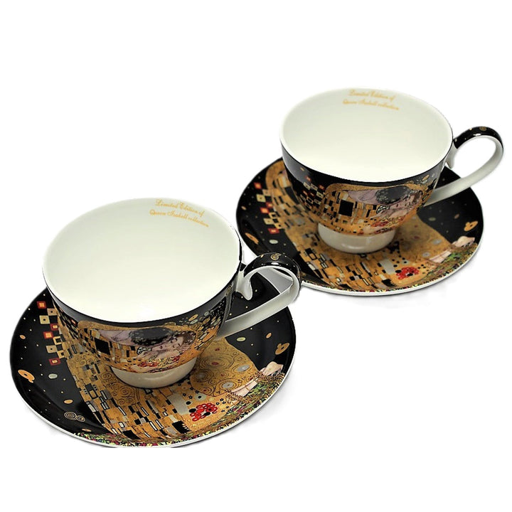 Set od 2 porculanske šalice Queen Isabell, motiv Poljupca od Klimta, 250 ml, W8KL356-22383
