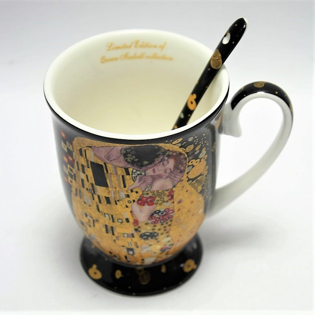 Porculanska šalica Queen Isabel sa žlicom, motiv Poljupca Gustava Klimta, 300 ml, W9KL338-09121