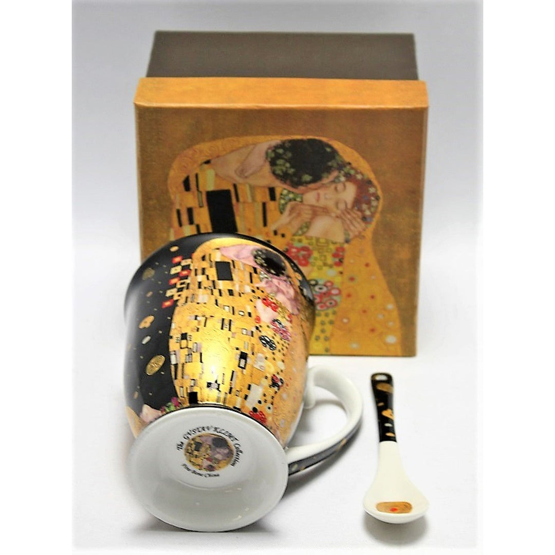 Porculanska šalica Queen Isabel sa žlicom, motiv Poljupca Gustava Klimta, 300 ml, W9KL338-09121