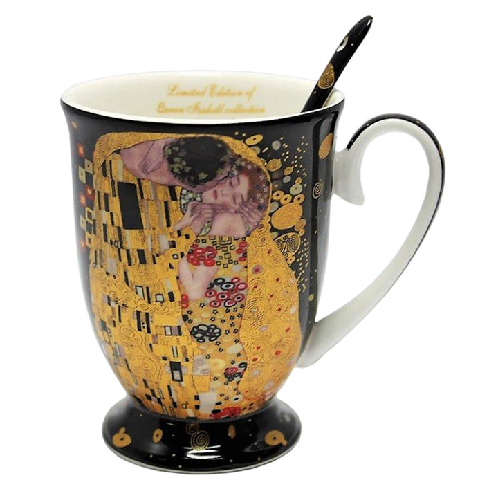 Porculanska šalica Queen Isabel sa žlicom, motiv Poljupca Gustava Klimta, 300 ml, W9KL338-09121