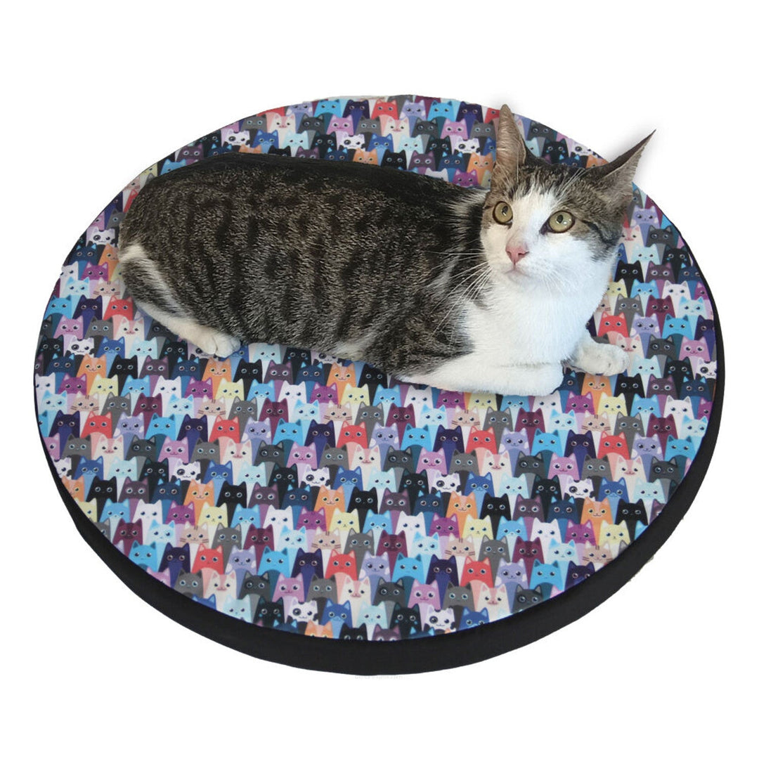 Bertoni mačji krevet/madrac, izrađen od fleksibilne pjene, promjer 55 cm, uzorak Miau, prsten