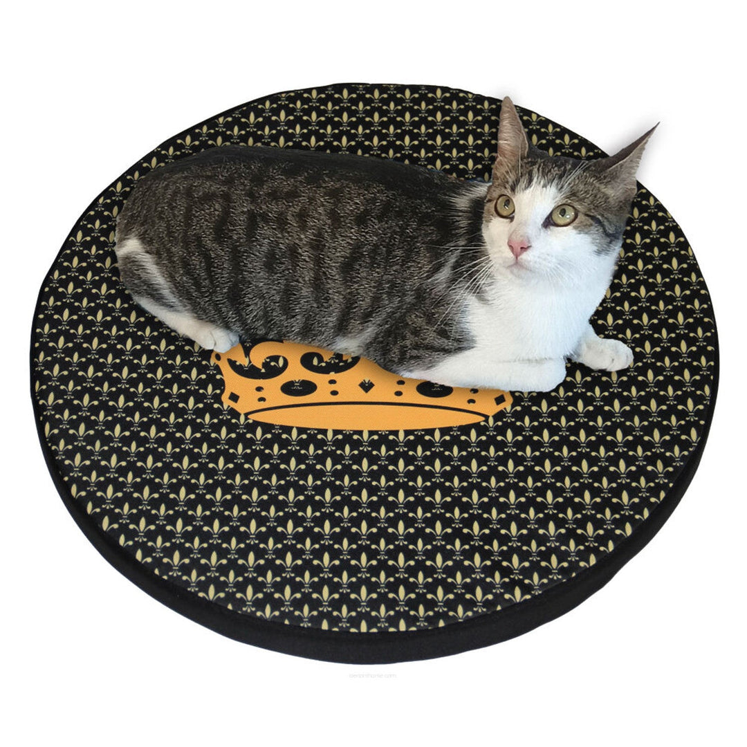 Bertoni mačji krevet/madrac, izrađen od fleksibilne pjene, promjer 55 cm, uzorak Korona, Ring