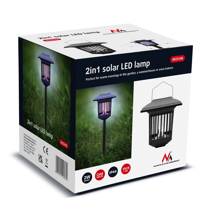 Maclean solarna LED lampa za ubijanje kukaca, IP44, LED/UV, 2*AA Ni-MH 200 mAh baterija, 2V DC solarna MCE448, 4 komada