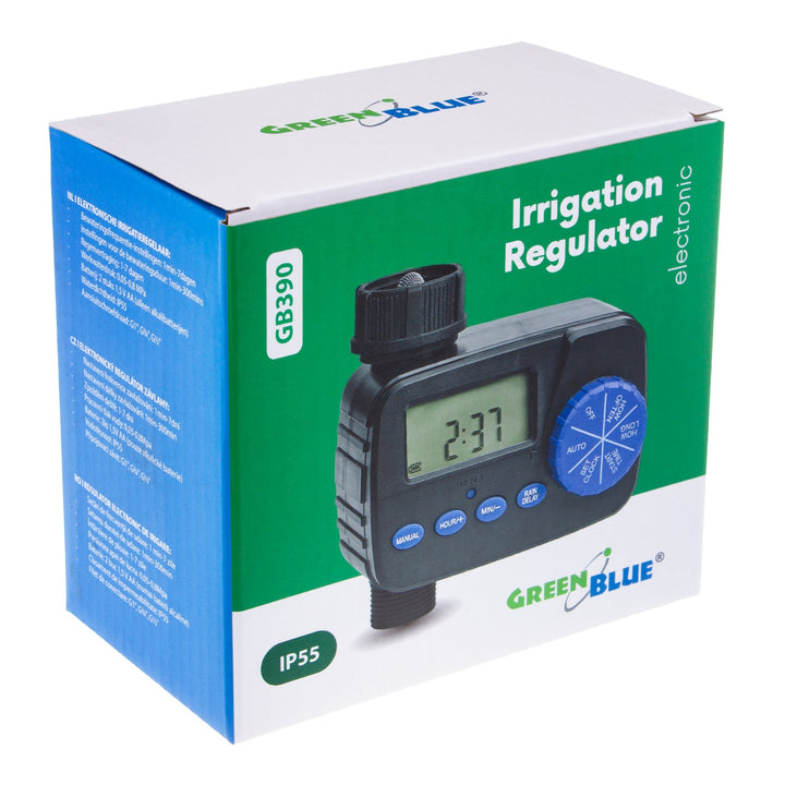 GreenBlue elektronički kontroler za navodnjavanje, programator, napajanje 2x1,5 V AA, GB390 + 2x Varta Industrial AA alkalne baterije
