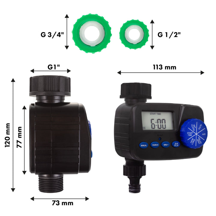 GreenBlue elektronički kontroler za navodnjavanje, programator, napajanje 2x1,5 V AA, GB390 + 2x Varta Industrial AA alkalne baterije