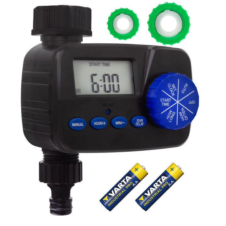 GreenBlue elektronički kontroler za navodnjavanje, programator, napajanje 2x1,5 V AA, GB390 + 2x Varta Industrial AA alkalne baterije